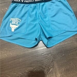 Under Armour Project Rock Blue Athletic Shorts